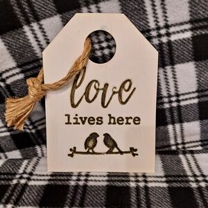 Charming Ivory & Brown Rustic Love Birds Metal Art Door Hanger By Direct Designs